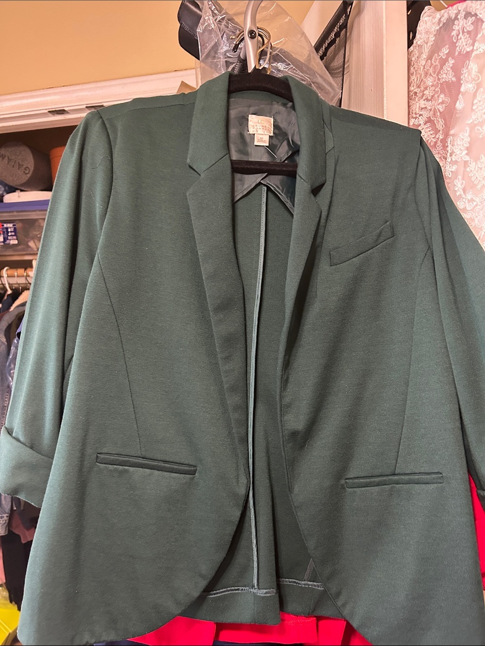 LC Lauren Conrad Dark Green Women's Tailored Blazer